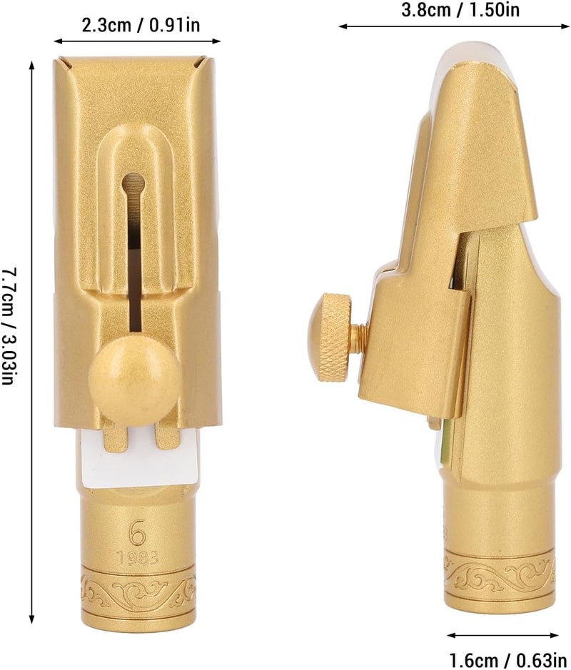 NOENNULL Soprano Saxophone Mouthpiece Model 6 Gold Plated Brass Metal Sax Saxophone Mouthpiece B Flat Soprano Sax Mouthpiece Musical Instruments Accessory - Image 1